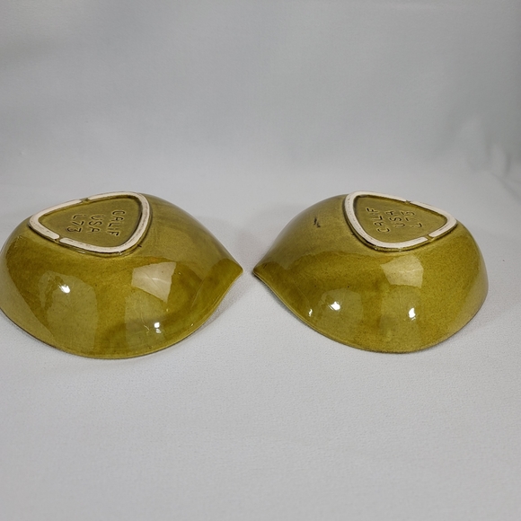 (2) Vtg California Pottery USA L73 Leaf Dish Bowls - Picture 7 of 16